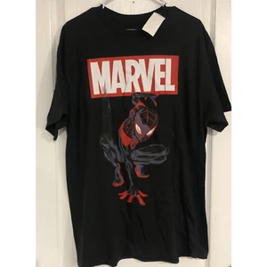 Marvel Men's T-Shirt Spiderman Cotton Short Sleeve Crew Neck Black Large NWT - Picture 1 of 7