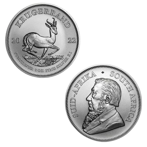 2022 South Africa 1oz 999 Fine Silver Krugerrand Coin BU-IN STOCK FREE Shipping Cover