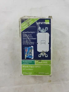 Leviton X7590-KW 20A-125V SmartLockPro Slim GFCI faccia vuota bianco - Foto 1 di 3