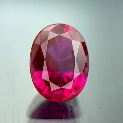 DOBLE 1.80 CT CORONA NATURAL PERFECTA ZAFIRO ROJO CEILÁN OVALADO PIEDRA PRECIOSA SUELTA Foto 1 de 2