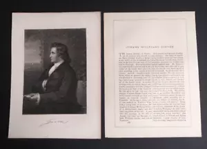 Impresión de retrato antiguo grabado en acero de Johann Wolfgang von Goethe c1850-1890s - Imagen 1 de 4