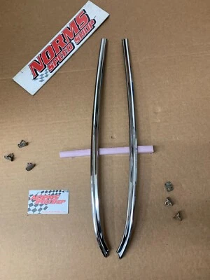 Mopar B Cuerpo Vinilo Superior Cromo Borde Pilar Revelar Moldura 1968-70 Plymouth OEM Foto 1 de 4