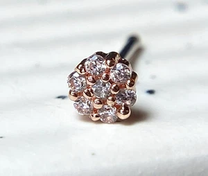 1pc CZ Paved Flower 20g Nose Ring Stud Bone 316L Surgical Steel - Picture 1 of 4