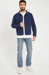 Levi's Men's Engineered Knit Navy Blue Button Jacket 72817-001 size SMALL NWT - Picture 1 of 10