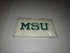 Accesorio vintage de cubierta de placa de matrícula de los Spartans de la Universidad Estatal de Michigan NCAA - Imagen 1 de 2
