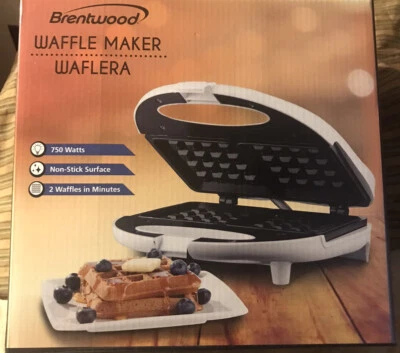 Waffle Maker White Non-Stick Cooking Surface Kitchen Gadget NEW IN BOX - Image 1 of 3