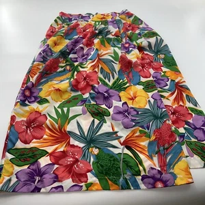 Restless Clothiers Seidenrock Palazzo Hose Gr. M Tropical Floral Hawaiian Luau - Bild 1 von 13