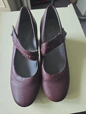 Abeo Penny Mary Jane Pumps burgundy Leather Heels Close Toe Women 6.5N Comfort - Image 1 of 4