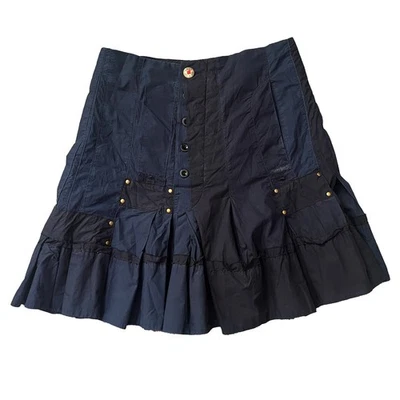 Minifalda utilitaria vintage azul marino plisada Marithé + François Girbaud EU 46 31" mediana Foto 1 de 4