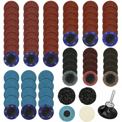 71Pcs 2" 50mm Roloc Type R Roll Lock Quick Change Discs Die Grinder Sanding Pads - image 1 of 4