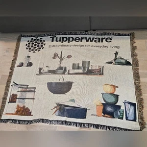 VINTAGE TUPPERWARE ÜBERWURF SCHOSSDECKE FRANSENENDEN 90ER WOHNDEKO WARM KUSCHELIG RAR - Bild 1 von 15