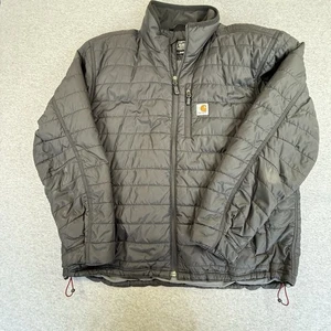 Carhartt Men’s Gray Rain Defender Relaxed Fit Puffer Jacket Size XL - Picture 1 of 9