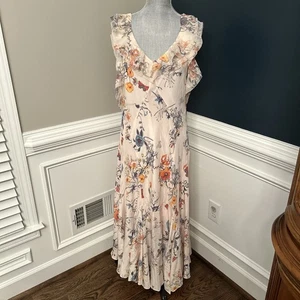 REBECCA TAYLOR Meadow Silk Floral Ruffle Maxi Dress Size 6 NWT RTL $550 - Picture 1 of 10
