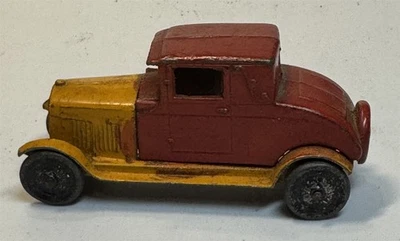 Vintage Tootsietoy Chevrolet? Coupe 1920s Red & Yellow Rare 3"  - Image 1 of 4
