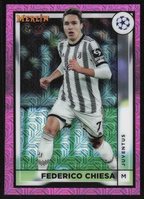 2022-23 Topps Merlin Chrome UEFA Pink Mojo #81 Federico Chiesa /275 Juventus - Image 1 of 2