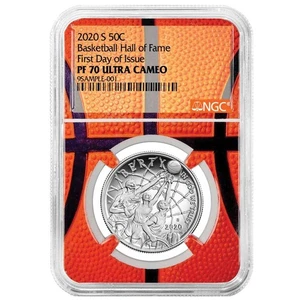 2020-S Basketball Hall of Fame Clad Half Dollar Proof Coin NGC PF70 FDI - Picture 1 of 3