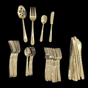 Pfaltzgraff 18/0 Stainless Flatware Set 59 Pc Dinner Salad Forks Knives Spoons - Picture 1 of 6