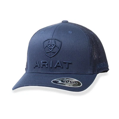 Ariat 男式刺绣标志网眼后平沿帽卡车司机帽 — 第 1/2 张图片