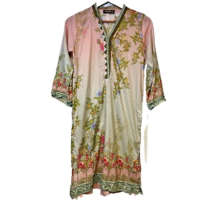 Bin Saeed Kurta Dress Women's Size Medium Tunic Pakistani Indian, Summer, Lawn - Image 1 of 4