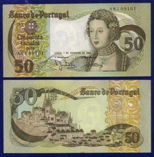 Portugal Banknotes 50 ESCUDOS 1980 P174B UNCIRCULATED PREFIX AMJ