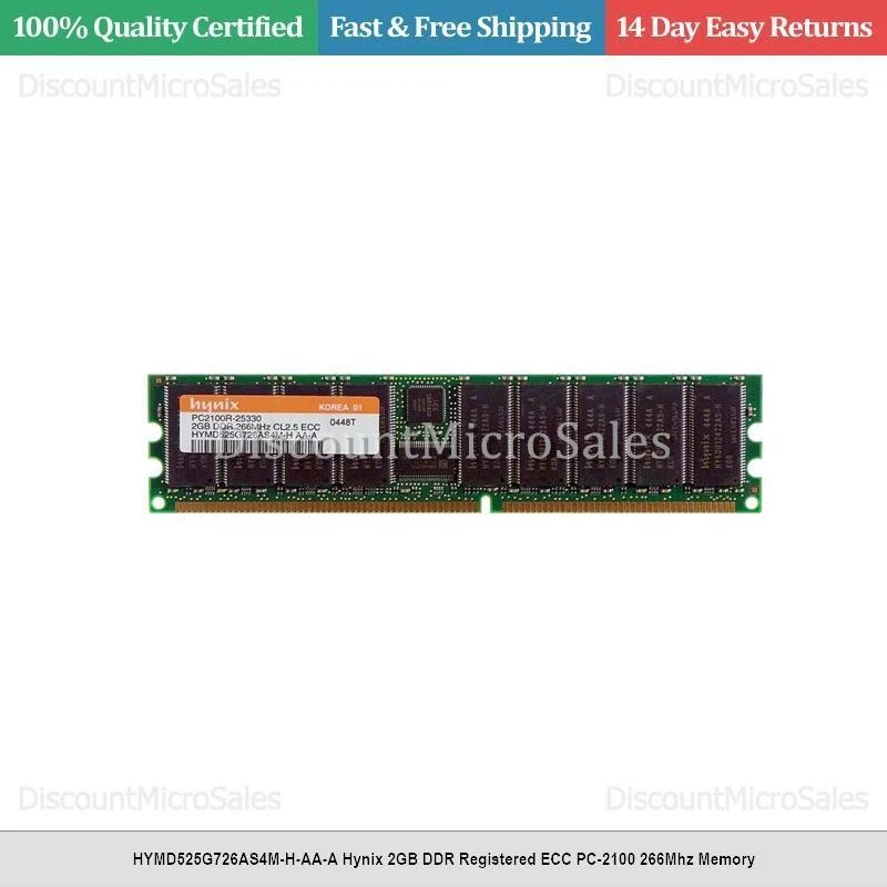 HYMD525G726AS4M-H-AA-A Hynix 2GB DDR Registered ECC PC-2100 266Mhz Memory - Image 1 of 1