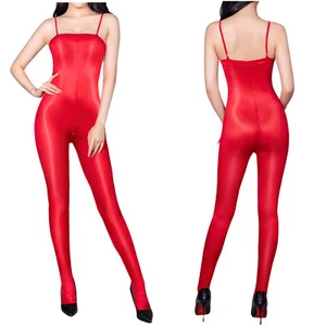 Womens Nightwear Nylon Bodysuit Footed Bodystockings Zipper Sleepwear Exotic - Picture 1 of 106