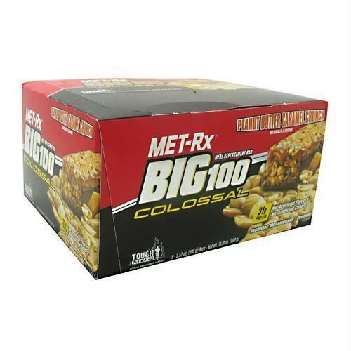 MET-Rx Big 100 High Protein Meal Replacement Bar - Crispy Apple Bar, 9 Count