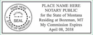 State of Montana | Custom Rectangle Self-Inking NOTARY SEAL RUBBER STAMP - Bild 1 von 2