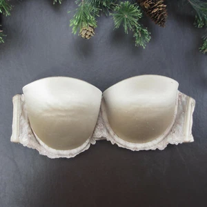 Hanes Bra 36C Tan Strapless Padded Underwire Adjustable Clasp Back - Picture 1 of 7