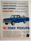 "Print Ad 1961 Ford F100 Pick Up LKW 10"" x 14"