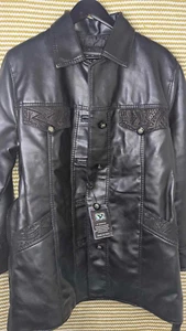 Italian Soft Leather Jacket V ALTA MODA Women's Size M/L Black Emo Coat Fashion - Picture 1 of 7