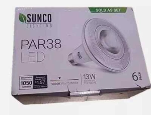 PAR 38 LED Warm White Bulbs - 6 Pack, 120V, 15W - Energy Efficient Light Bulbs - Picture 1 of 1