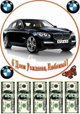 BMW Essbar Car Dollars Party Tortenaufleger Torte  Geburstag Zuckermasse + TEXT