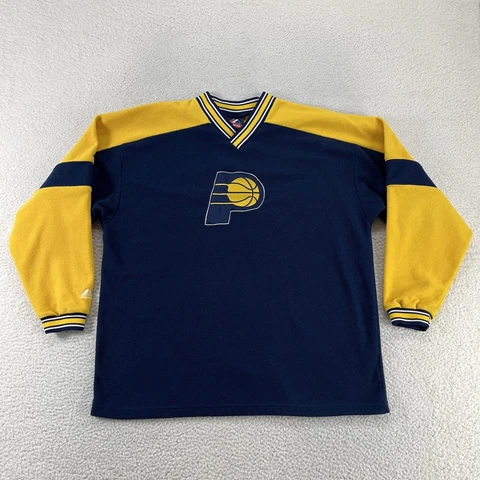 Indiana Pacers Sweater Mens Large Blue Pullover Sweatshirt NBA Adult Majestic Cover