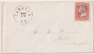 Chester NH cds to bristol #65 Oval cl (Rockingham Co) (A200) - Picture 1 of 2