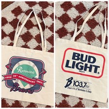 Vintage MLB Atlanta Braves Canvas Tote Bag 25th Anniversary Richmond WURV 1990s