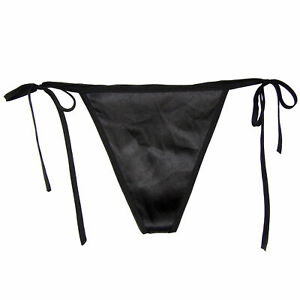 Sexy Silk Spandex Women's Low Rise Side Tie  Thong 029