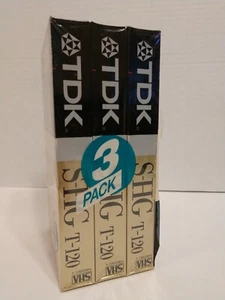 3 PACK TDK T-120 S-HG 6 Hrs BLANK Video VHS Cassette Tapes NEW Super High Grade - Picture 1 of 4