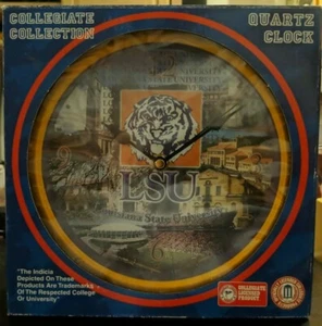 LSU UNIVERSITY Premium Quartz Wall Clock New - Picture 1 of 3