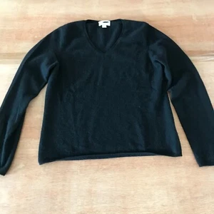 Charter Club 2-fädiger 100% Kaschmir Pullover Damen M schwarz V-Ausschnitt Langarm - Bild 1 von 10
