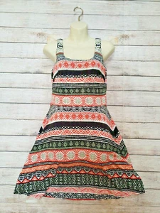 NWT NEW LOFT 2 PETITE ORANGE BLACK STRIPED SLEEVELESS HIPPIE DRESS SMALL - Picture 1 of 7