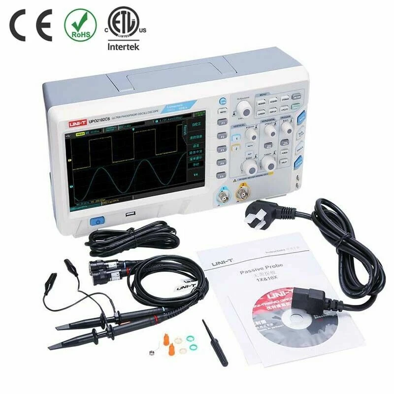 UNI-T UPO2102CS Ultra Phosphor Digital Oscilloscope 2 Channels 100MHz 1Gs/s U✦Kd - Image 1 of 4
