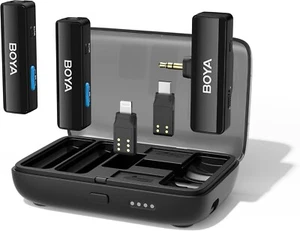 BOYALINK Wireless Lavalier Microphone, Dual Channel Clip on Lapel Mic with Case - Picture 1 of 8