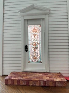 Elegance Stained Glass Door Film Dollhouse Miniature - Picture 1 of 7