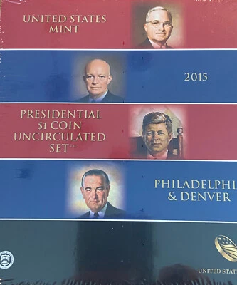2015 United States Mint Presidential $1 coin, uncirculated coin set, unopened - Image 1 of 4