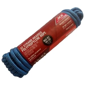 Ace Rope 32 Strand Braided Polypropylene Outdoor Grappling 1/2" x 50 Ft 500 Lb - Picture 1 of 12