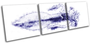 Nautical Bathroom Squid Coastal Vintage TREBLE LONA pared arte Foto impresion - Imagen 1 de 1