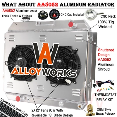 3 Row Radiator Shroud Fan For Ford E-350 Econoline Club Wagon V8 7.5L 1977-1988 Foto 1 de 4