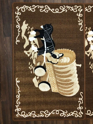 ROMANY GYPSY WAGON DOORMATS NON SLIP (40X70CM) DARK BEIGE GREAT QUALITY DOORMAT