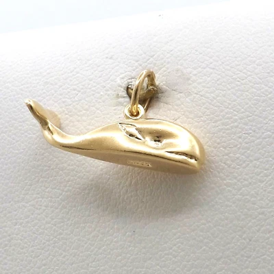 Solid 14k Gold Sperm Whale Charm Pendant Moby Dick - Image 1 of 4